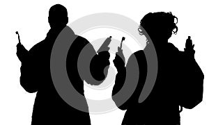 Vector silhouette of a people.