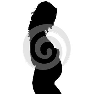 Vector silhouette of a pregnant.
