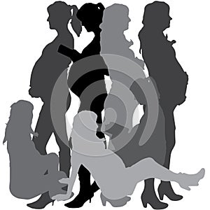 Vector silhouette of a pregnant.