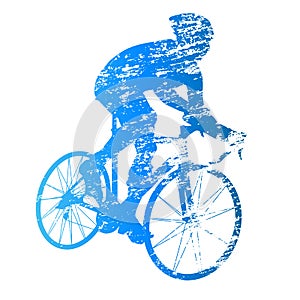 Vector silhouette of road cyclist