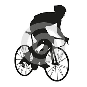 Vector silhouette road cyclists racer photo