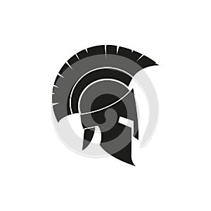 Vector silhouette Roman or Greek helmet. Isolated.