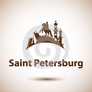 Vector silhouette of Saint Petersburg, Russia.