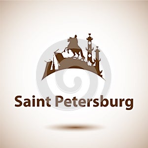Vector silhouette of Saint Petersburg, Russia. photo