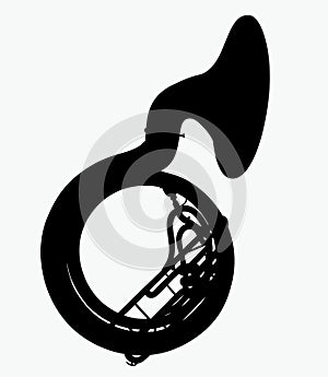 Vector silhouette of sousaphone photo