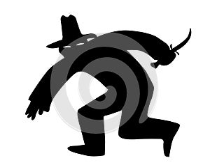 Vector silhouette of the thief