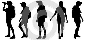 Vector silhouette of woman.