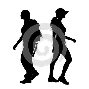 Vector silhouette of woman.