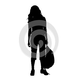 Vector silhouette of woman.