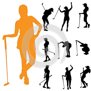 Vector silhouette of a woman.