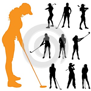 Vector silhouette of a woman.