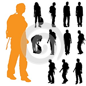 Vector silhouette of woman.