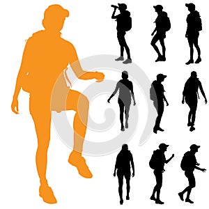 Vector silhouette of woman.