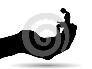 Vector silhouette of a woman.