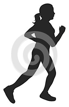 Vector Silhouette Of A Woman Running