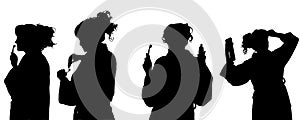 Vector silhouette of a woman.
