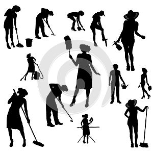 Vector silhouette of the woman.