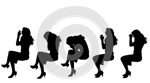 Vector silhouette of woman.