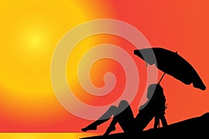 Vector silhouette of a woman.