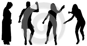 Vector silhouette of women.