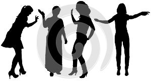 Vector silhouette of women.