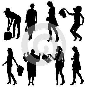 Vector silhouette of women.