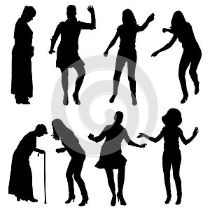 Vector silhouette of women.