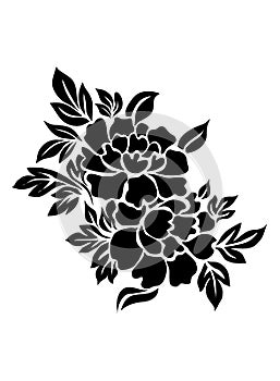 Vector silhouettes of abstract vintage flowers.