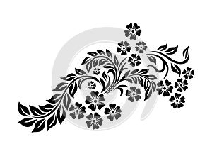 Vector silhouettes of abstract vintage flowers.