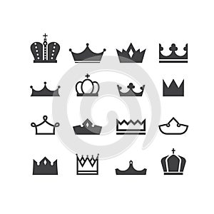 Vector silhouettes crowns