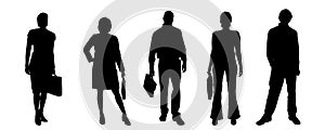 Vector silhouettes of different people.