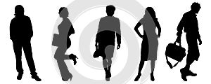 Vector silhouettes of different people.