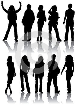 Vector silhouettes man and women photo