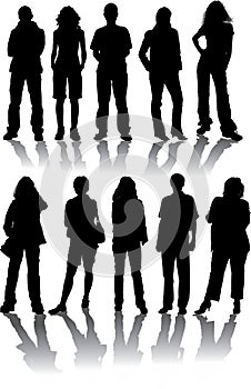 Vector silhouettes man and women