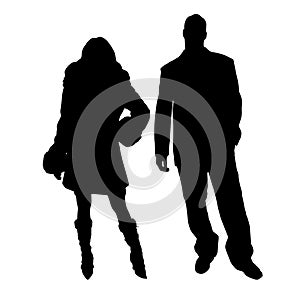 Vector silhouettes man and women.