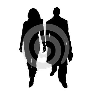 Vector silhouettes man and women.