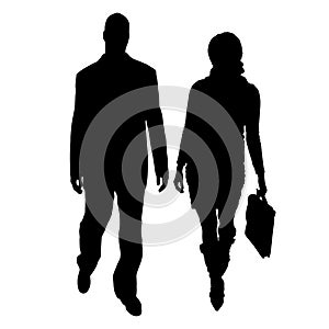 Vector silhouettes man and women.