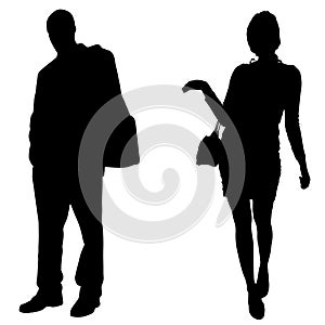 Vector silhouettes man and women