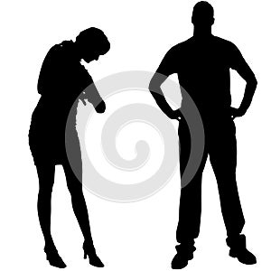 Vector silhouettes man and women