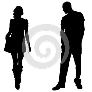 Vector silhouettes man and women