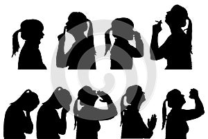 Vector silhouettes people.