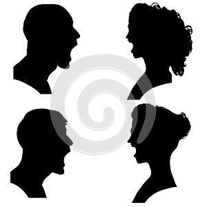 Vector silhouettes people.