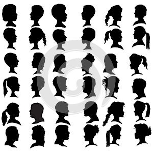 Vector silhouettes people.