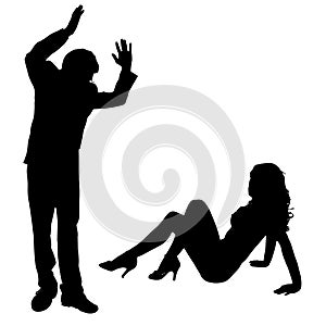 Vector silhouettes of people.