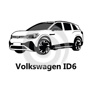 Vector silhouettes of Volkswagen brand cars, repair