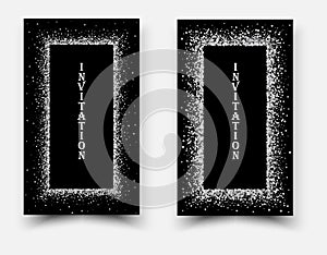 Vector silver glowing light glitter background. Christmas white magic lights background.