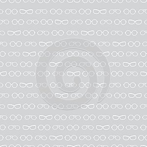 Vector silver grey and white glasses texture accessories stripes seamless pattern. Great for eyewear themed fabric