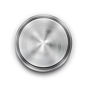 Vector silver metal textured button