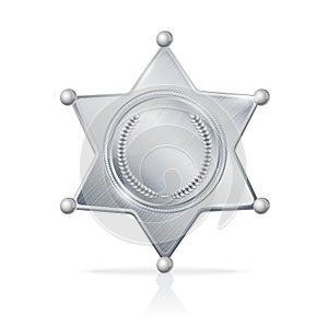 Vector silvery sheriff badge star empty photo