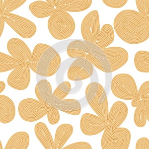 Vector simple and cute flower shape with lines illustration seamless repeat pattern digital artwork